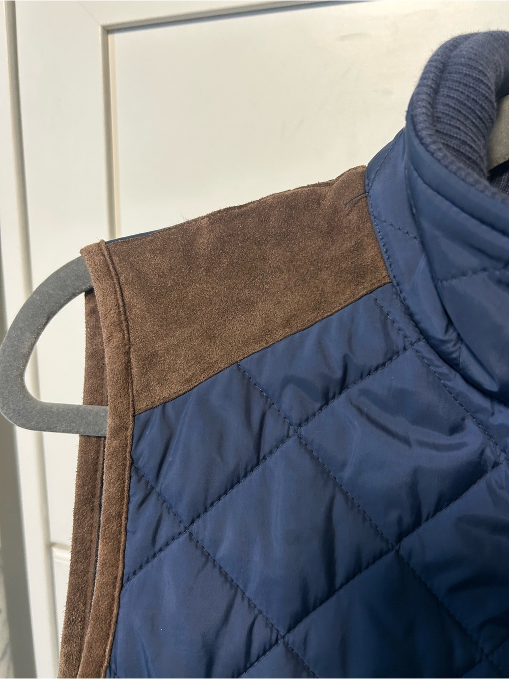Ralph Lauren Sport Quilted Vest Medium Genuine Suede Equestrian Preppy - Picture 8 of 12